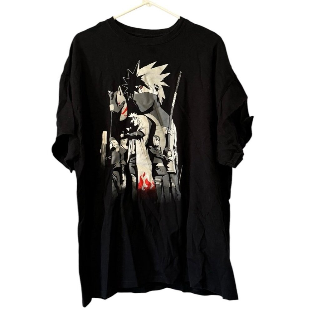 Naruto Shippuden Shirt Mens 2X Black Anime Cartoon Ninja Samurai Ripple Junction